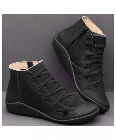 Cowgirl Boots Women,Low Heel Cowboy Boots V Cut Autumn Winter Dressing Stacked Chunky Short Booties Black-` $14.80 Boots