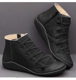 Cowgirl Boots Women,Low Heel Cowboy Boots V Cut Autumn Winter Dressing Stacked Chunky Short Booties Black-` $14.80 Boots