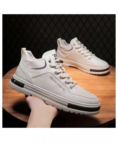 Canvas Sneakers for Men Soft Sole Trainers Mens Sneakers Size 9 Athletic Shoes for Men Beige $18.24 Athletic Shoes