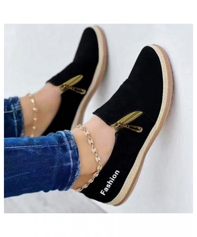 Women's Flats Shoes Comfortable Suede Slip On Casual Ballet Flats Dress Shoes Halloween Women Elegant Slip On Black $14.37 Flats