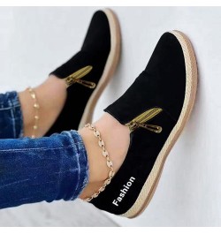 Women's Flats Shoes Comfortable Suede Slip On Casual Ballet Flats Dress Shoes Halloween Women Elegant Slip On Black $14.37 Flats