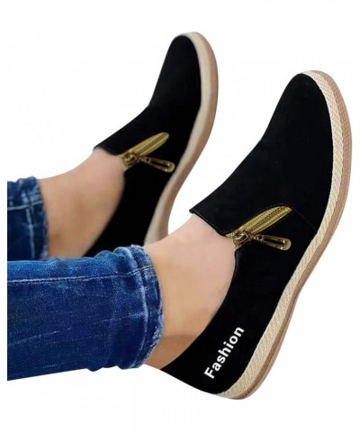 Women's Flats Shoes Comfortable Suede Slip On Casual Ballet Flats Dress Shoes Halloween Women Elegant Slip On Black $14.37 Flats