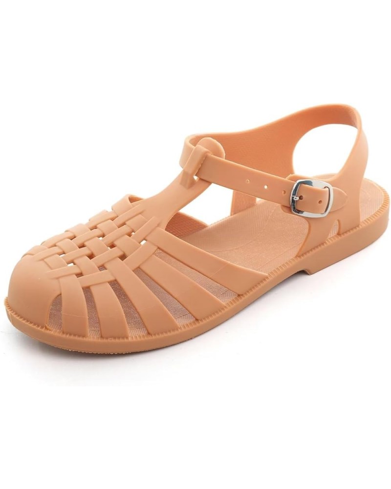 Crystal Jelly Heel Sandals For Women Summer Beach Jelly Shoes 057-orange $16.79 Sandals