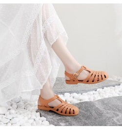 Crystal Jelly Heel Sandals For Women Summer Beach Jelly Shoes 057-orange $16.79 Sandals