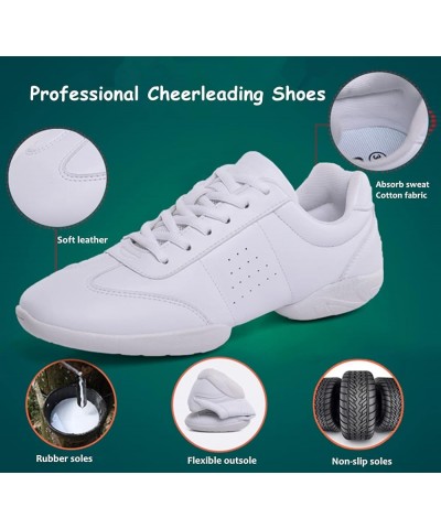 Adult & Youth White Cheerleading Shoes Sport Training Tennis Sneakers Competition Cheer Shoes All White(women 02) $25.15 Athl...