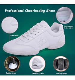 Adult & Youth White Cheerleading Shoes Sport Training Tennis Sneakers Competition Cheer Shoes All White(women 02) $25.15 Athl...