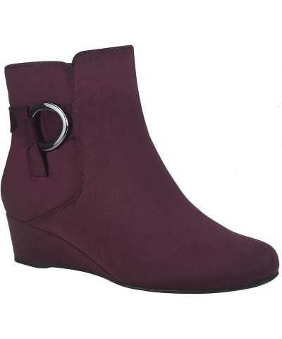 Gasha Wedge Bootie with Memory Foam Burgundy $28.67 Boots