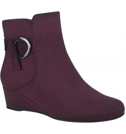 Gasha Wedge Bootie with Memory Foam Burgundy $28.67 Boots