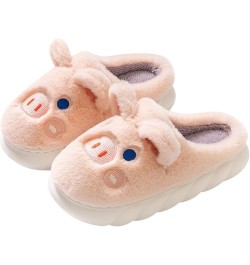 Women's Cute Animal Cotton Slippers Cartoon Indoor Outdoor Slippers Winter Warm Fuzzy Slip on Bedroom Shoes Pig $17.94 Slippers