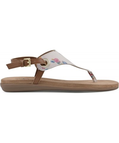 Women's London Flat Sandal Cream/Multi/Fabric $19.32 Sandals