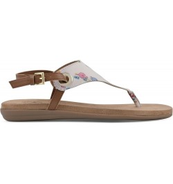 Women's London Flat Sandal Cream/Multi/Fabric $19.32 Sandals