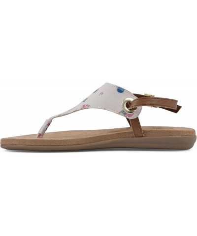 Women's London Flat Sandal Cream/Multi/Fabric $19.32 Sandals