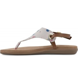 Women's London Flat Sandal Cream/Multi/Fabric $19.32 Sandals