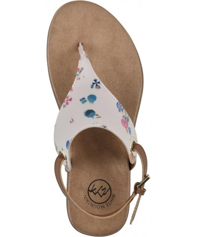 Women's London Flat Sandal Cream/Multi/Fabric $19.32 Sandals