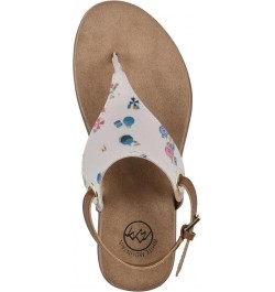 Women's London Flat Sandal Cream/Multi/Fabric $19.32 Sandals