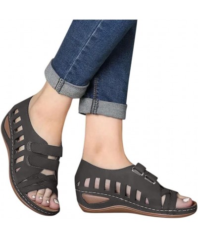 Womens Plantar Fasciitis Shoes Orthopedic Diabetic Walking Shoes Walking Sandals Women Red Sandals for Women Wedge Brown Leat...