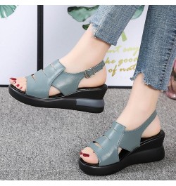 Platform Sandals for Women dressy wedge slippers for women open toe womens shoes wedges bride shoes low heel Blue $14.72 Sandals