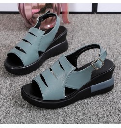 Platform Sandals for Women dressy wedge slippers for women open toe womens shoes wedges bride shoes low heel Blue $14.72 Sandals