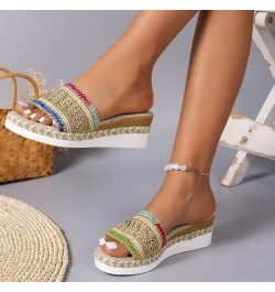 Flip Flop Sandals for Women Dressy Style Open Toe Thick Sole Rope Bottom Sandals Sandals for Women Sexy Khaki $25.19 Sandals