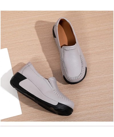 Women's Platform Shoes Loafers Slip-On Shoes Comfortable Breathable Work Nurse Shoes Casual Leather Walking Shoes Rocking Sho...