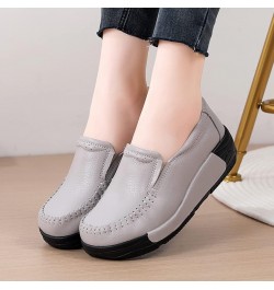 Women's Platform Shoes Loafers Slip-On Shoes Comfortable Breathable Work Nurse Shoes Casual Leather Walking Shoes Rocking Sho...