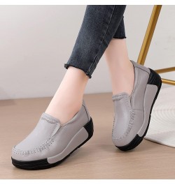 Women's Platform Shoes Loafers Slip-On Shoes Comfortable Breathable Work Nurse Shoes Casual Leather Walking Shoes Rocking Sho...