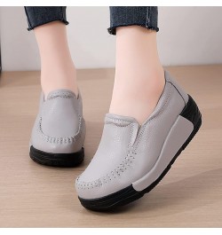 Women's Platform Shoes Loafers Slip-On Shoes Comfortable Breathable Work Nurse Shoes Casual Leather Walking Shoes Rocking Sho...