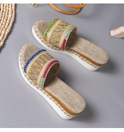 Flip Flop Sandals for Women Dressy Style Open Toe Thick Sole Rope Bottom Sandals Sandals for Women Sexy Khaki $25.19 Sandals