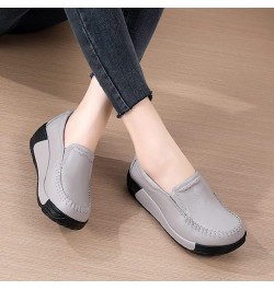 Women's Platform Shoes Loafers Slip-On Shoes Comfortable Breathable Work Nurse Shoes Casual Leather Walking Shoes Rocking Sho...