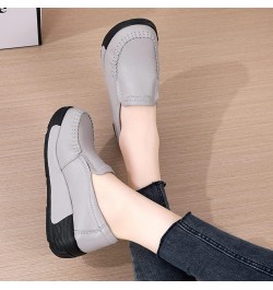 Women's Platform Shoes Loafers Slip-On Shoes Comfortable Breathable Work Nurse Shoes Casual Leather Walking Shoes Rocking Sho...