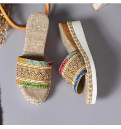 Flip Flop Sandals for Women Dressy Style Open Toe Thick Sole Rope Bottom Sandals Sandals for Women Sexy Khaki $25.19 Sandals