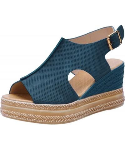 Womens Flats Sandal Arch Support Comfortable Soft Summer T-Strap Casual Dressy Thong Wedge Shoe Sandal 45-lwvqg-a-blue $15.08...