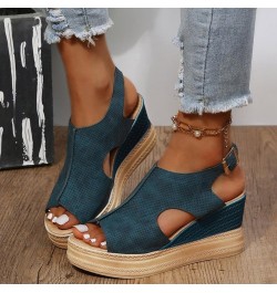 Womens Flats Sandal Arch Support Comfortable Soft Summer T-Strap Casual Dressy Thong Wedge Shoe Sandal 45-lwvqg-a-blue $15.08...