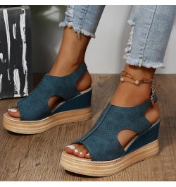 Womens Flats Sandal Arch Support Comfortable Soft Summer T-Strap Casual Dressy Thong Wedge Shoe Sandal 45-lwvqg-a-blue $15.08...