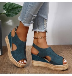 Womens Flats Sandal Arch Support Comfortable Soft Summer T-Strap Casual Dressy Thong Wedge Shoe Sandal 45-lwvqg-a-blue $15.08...