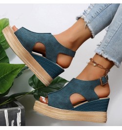 Womens Flats Sandal Arch Support Comfortable Soft Summer T-Strap Casual Dressy Thong Wedge Shoe Sandal 45-lwvqg-a-blue $15.08...