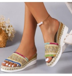 Flip Flop Sandals for Women Dressy Style Open Toe Thick Sole Rope Bottom Sandals Sandals for Women Sexy Khaki $25.19 Sandals