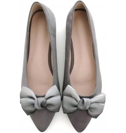 Ballets Flats for Women Big Bow Pointy Toe Slip on Wedding Dress Flat Shoes A Grey $21.03 Flats