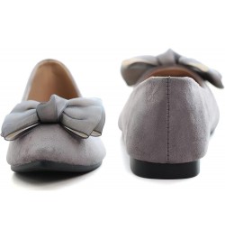 Ballets Flats for Women Big Bow Pointy Toe Slip on Wedding Dress Flat Shoes A Grey $21.03 Flats