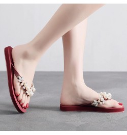 Outdoor Slippers for Women Breathable Anti-Slip Platform Flip Flops Roman Large Size Summer Beach Sandals Red $15.92 Slippers