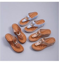 Orthopedic Sandals for Women Wide Width, Women Wedge Flip Flops Sandals with Arch Support Summer Comfortable Women Wedge Sand...