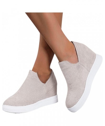 Slip on Sneakers for Women Walking Shoes Women's Trendy Sneakers Casual Sneakers Comfortable Flats Slip on Sneakers Grey $15....