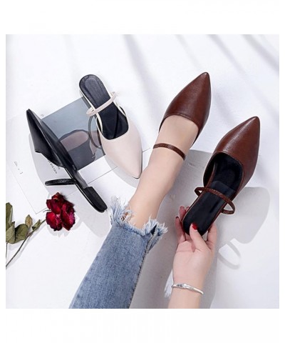 Mule Shoes for Women Stylish Closed Toe Slippers Comfort Slip on Flats Outdoor Lightweight Mules Apricot $24.30 Mules & Clogs