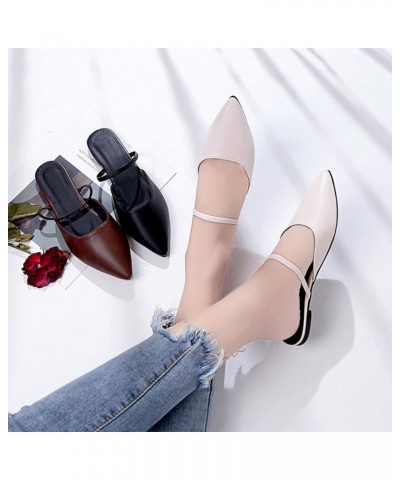 Mule Shoes for Women Stylish Closed Toe Slippers Comfort Slip on Flats Outdoor Lightweight Mules Apricot $24.30 Mules & Clogs