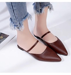 Mule Shoes for Women Stylish Closed Toe Slippers Comfort Slip on Flats Outdoor Lightweight Mules Apricot $24.30 Mules & Clogs