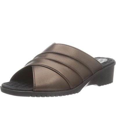 Women's Slide Sandal Brown (Bronze) $15.67 Sandals