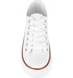 Women Girls Low Top Canvas Classic Fashion Lace Up Slip On Sneakers Shoes White (2345) $24.93 Fashion Sneakers