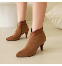 Women Pointed Toe Dress Stiletto Heels Ankle Boots Bridal Brown 7 $32.43 Boots