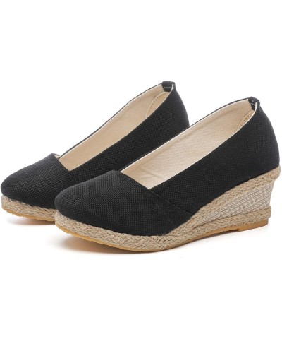 Fashion Women's Casual Shoes Breathable Slip-on Outdoor Leisure Wedges Sandals Z 03-black $16.19 Sandals