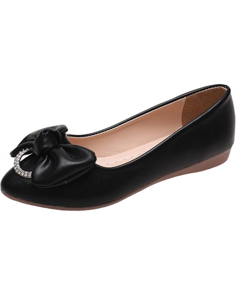 Dressy Flat Shoes, Women's Casual Pointed Plain Ballet Comfort Soft Slip On Flats Shoes Z 04-black $14.69 Loafers & Slip-Ons